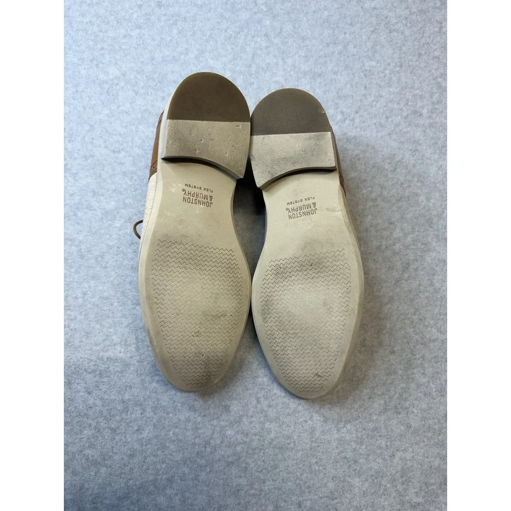 Johnston & Murphy Brown Leather & Canvas Oxford Shoes Lace up Men's Size 10M